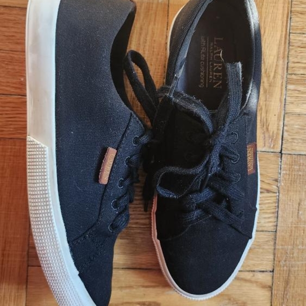 Lauren Ralph Lauren Black Canvas Sneakers